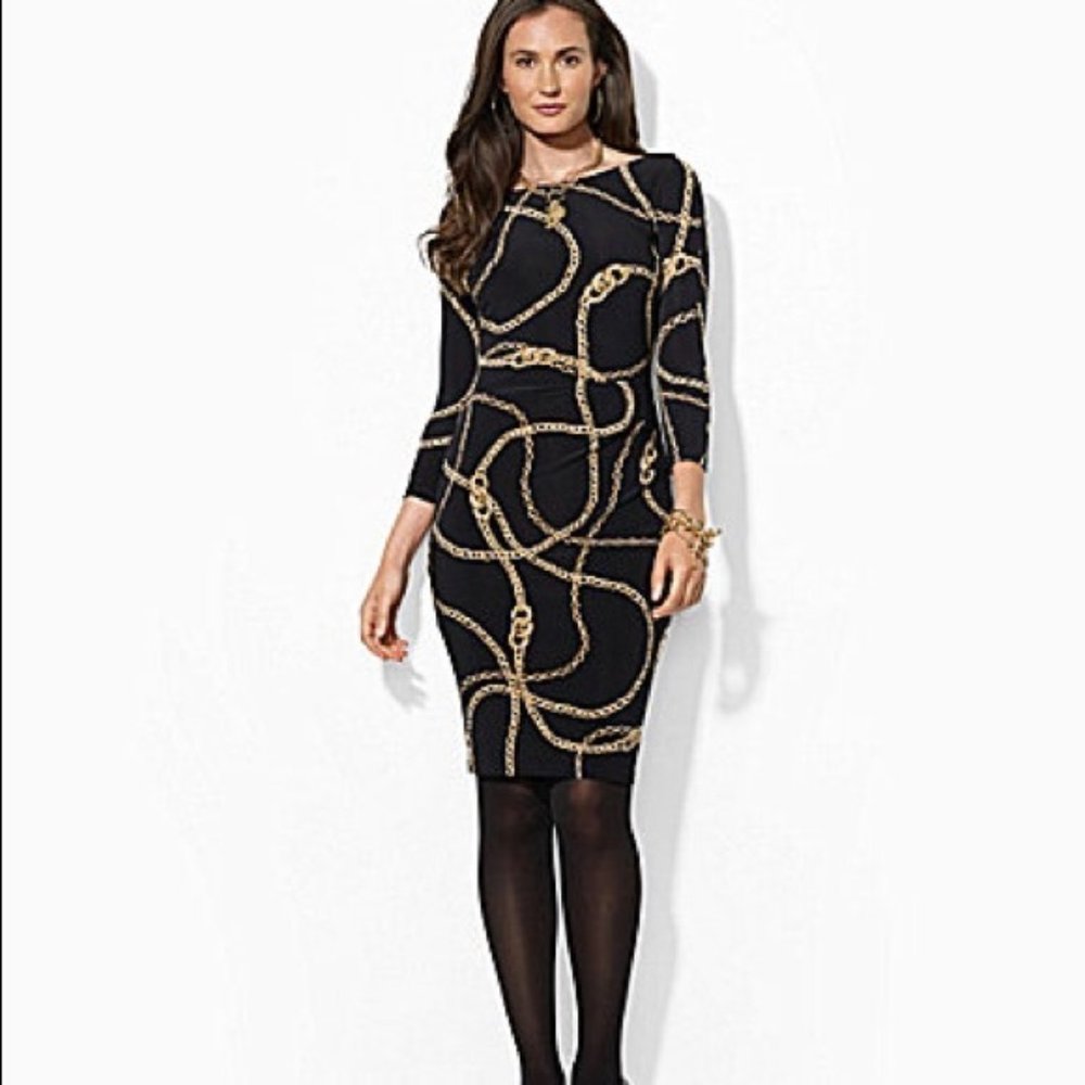 Ralph Lauren Black Sheath Dress Size 8